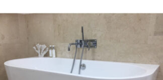 back to wall freestanding baths
